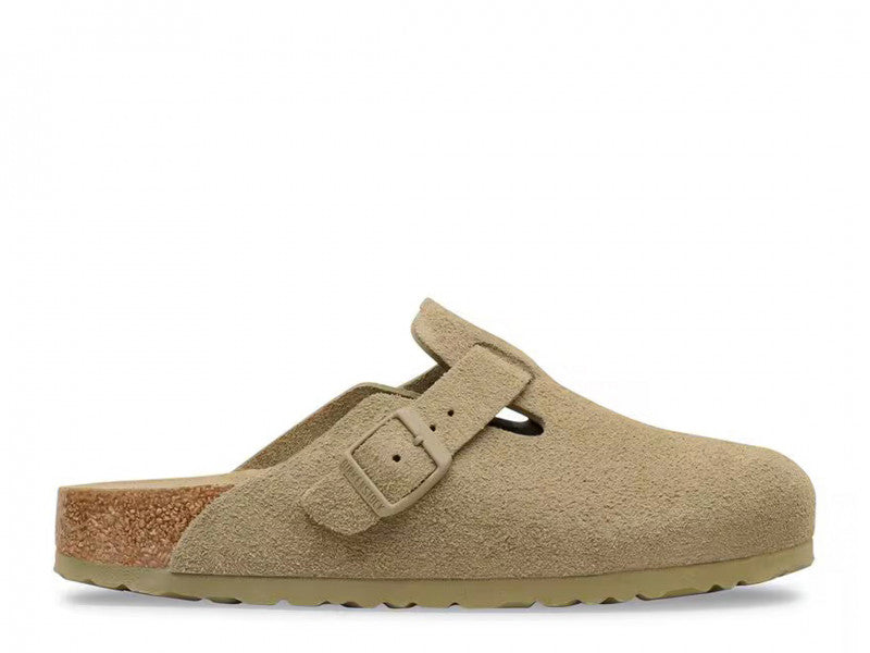 Birkenstock Boston Soft Footbed Suede Faded Khaki