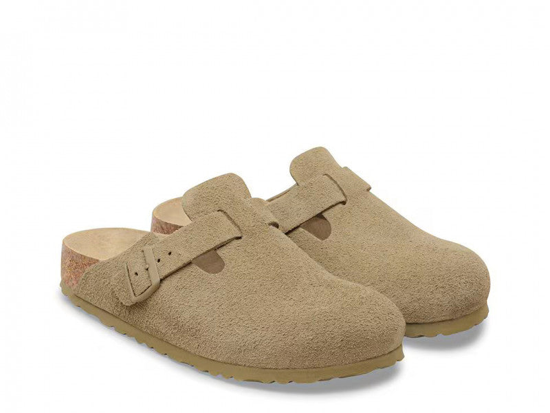 Birkenstock Boston Soft Footbed Suede Faded Khaki