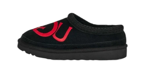 UGG Tasman Logo Slipper Black / Samba Red