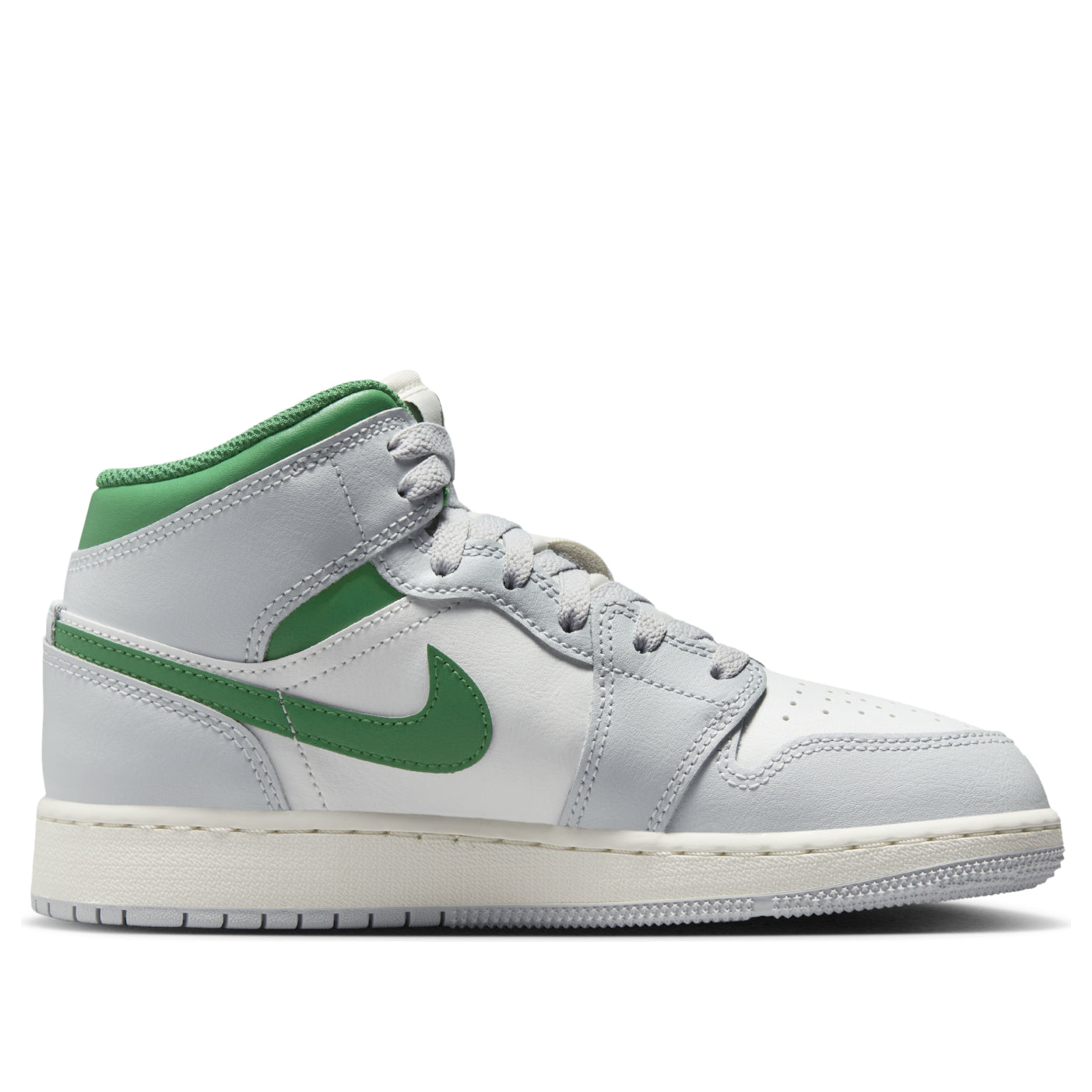 Jordan 1 Mid White Pure Platinum Pine Green (GS)