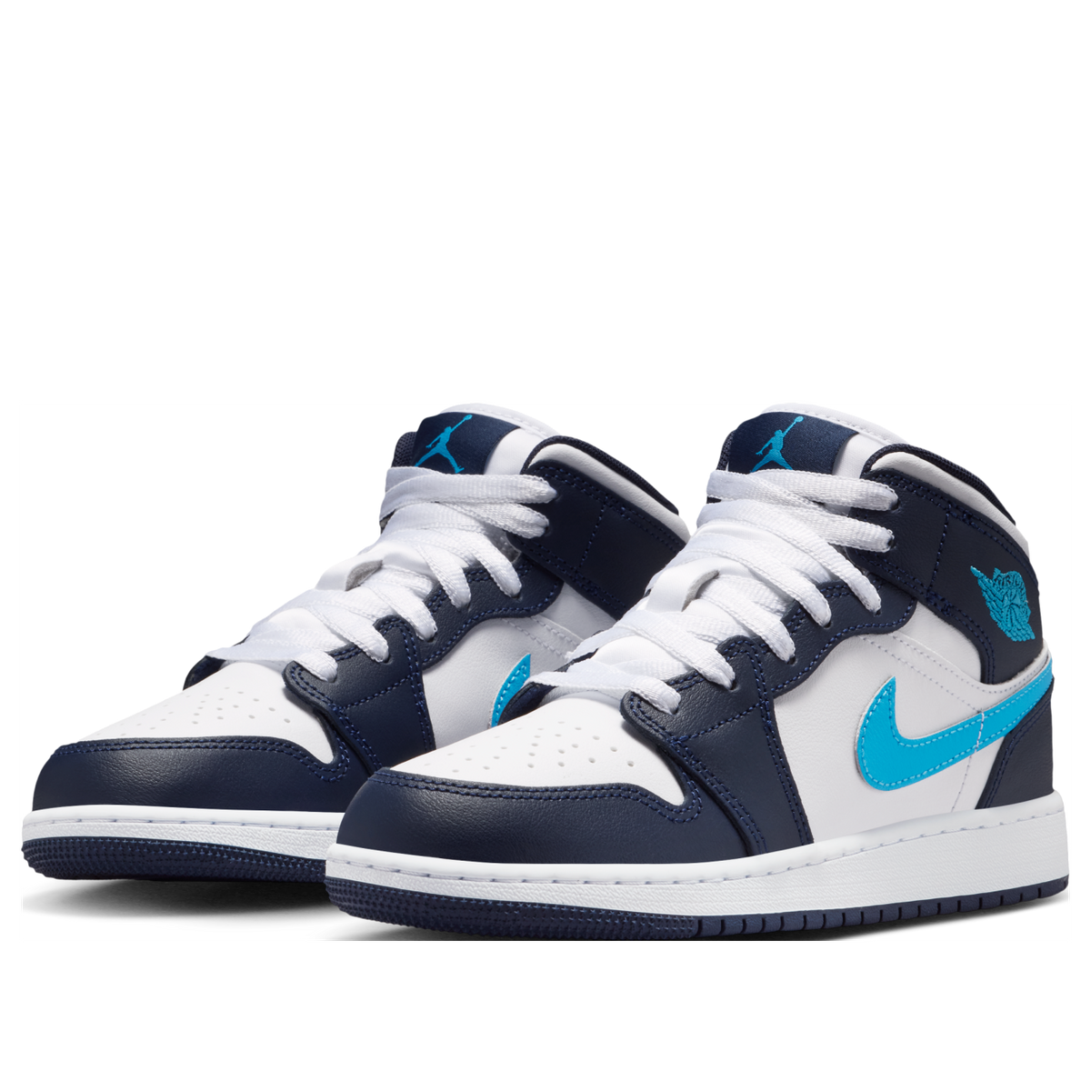 Jordan 1 Mid Obsidian Dark Powder Blue (GS)