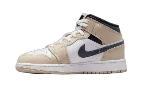 Jordan 1 Mid White Off Noir Rattan (GS)
