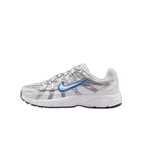 Nike P-6000 White Blue Crystal Metallic Silver (GS)