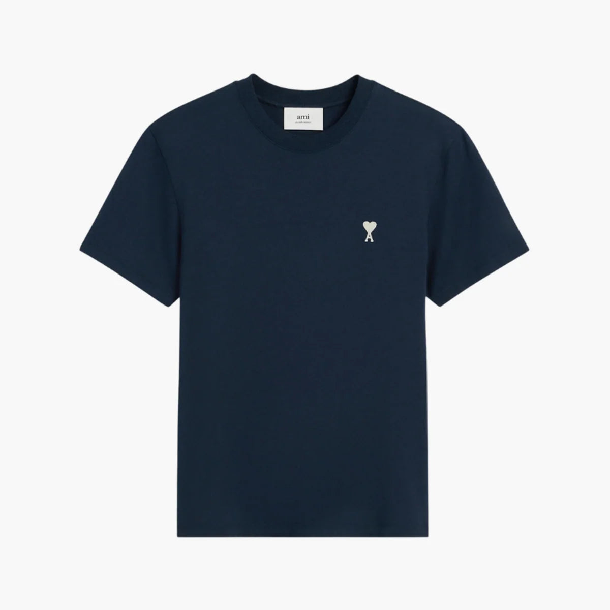 Ami Paris t-shirt bleu marine Ami de Coeur blanc