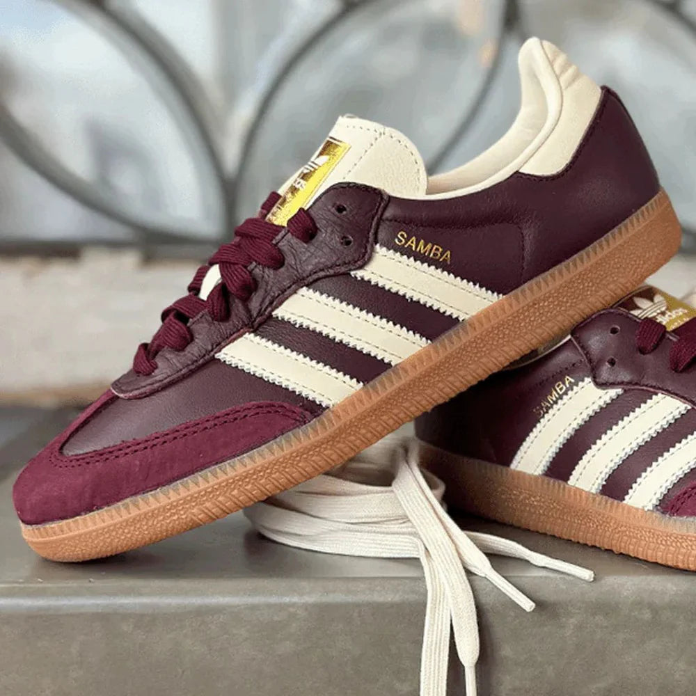 adidas Samba OG Maroon Gold Metallic (W)