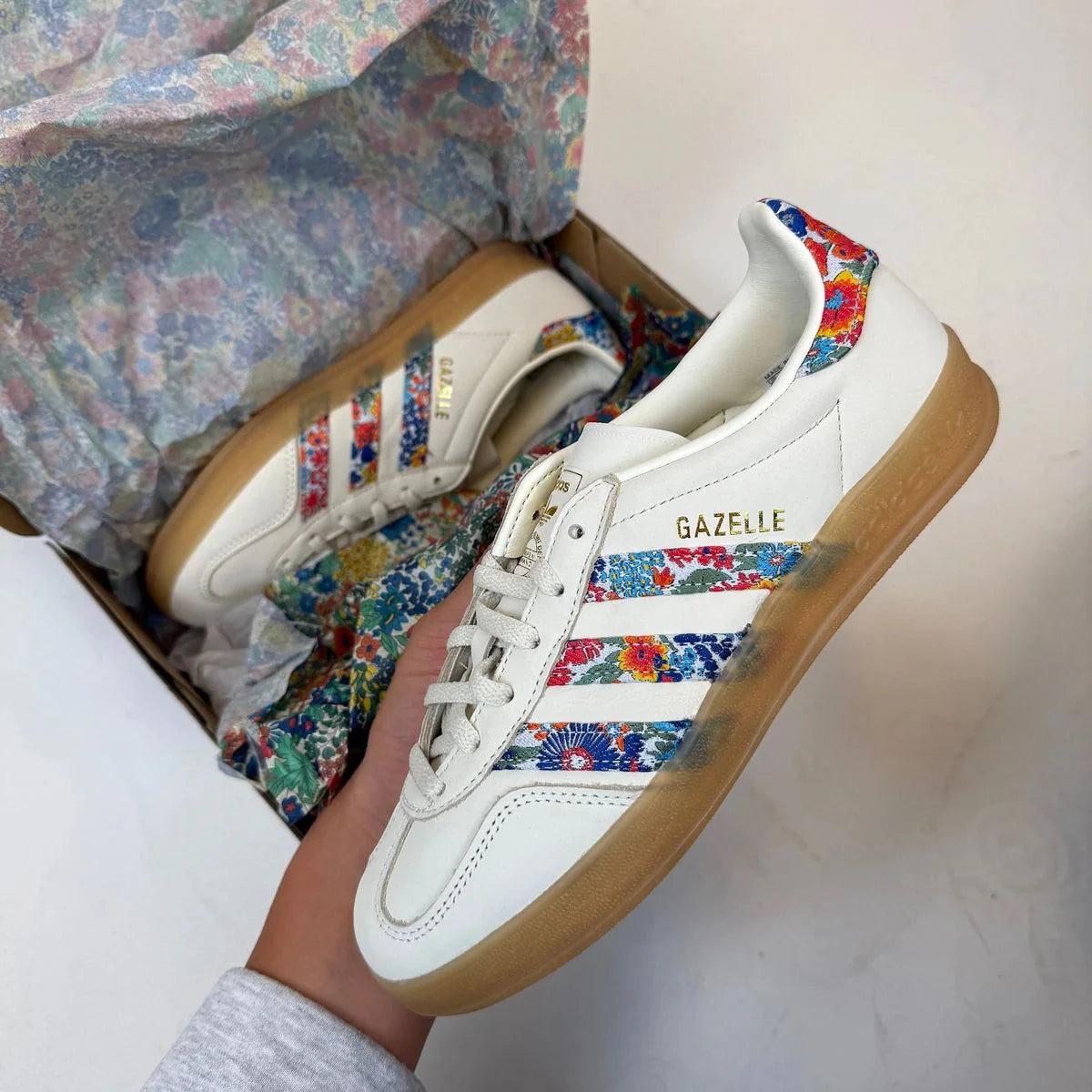 adidas Gazelle Indoor Liberty London Floral Embroidery Stripes (W)