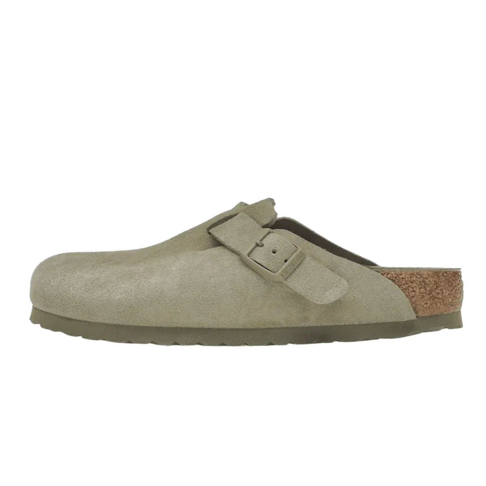 Birkenstock Boston Soft Footbed Suede Faded Khaki