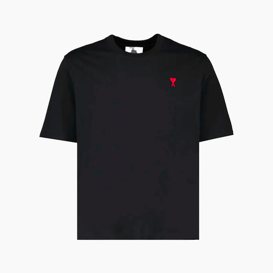 T-shirt Ami Paris Noir Cœur Rouge