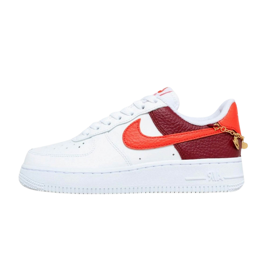 Nike Air Force 1 Low '07 White Light Crimson Gold Charm Bracelet