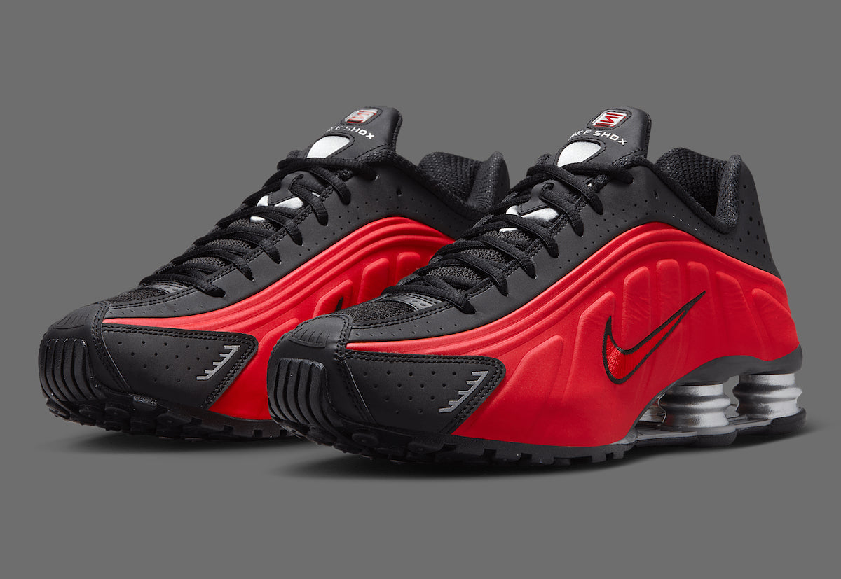 Nike Shox R4 University Red Black Metallic Silver